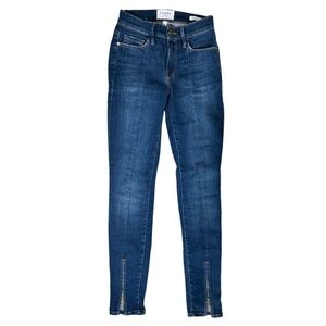 Frame Le Skinny de Jeanne Napa Women’s zipper bottom dark wash jeans Size 24